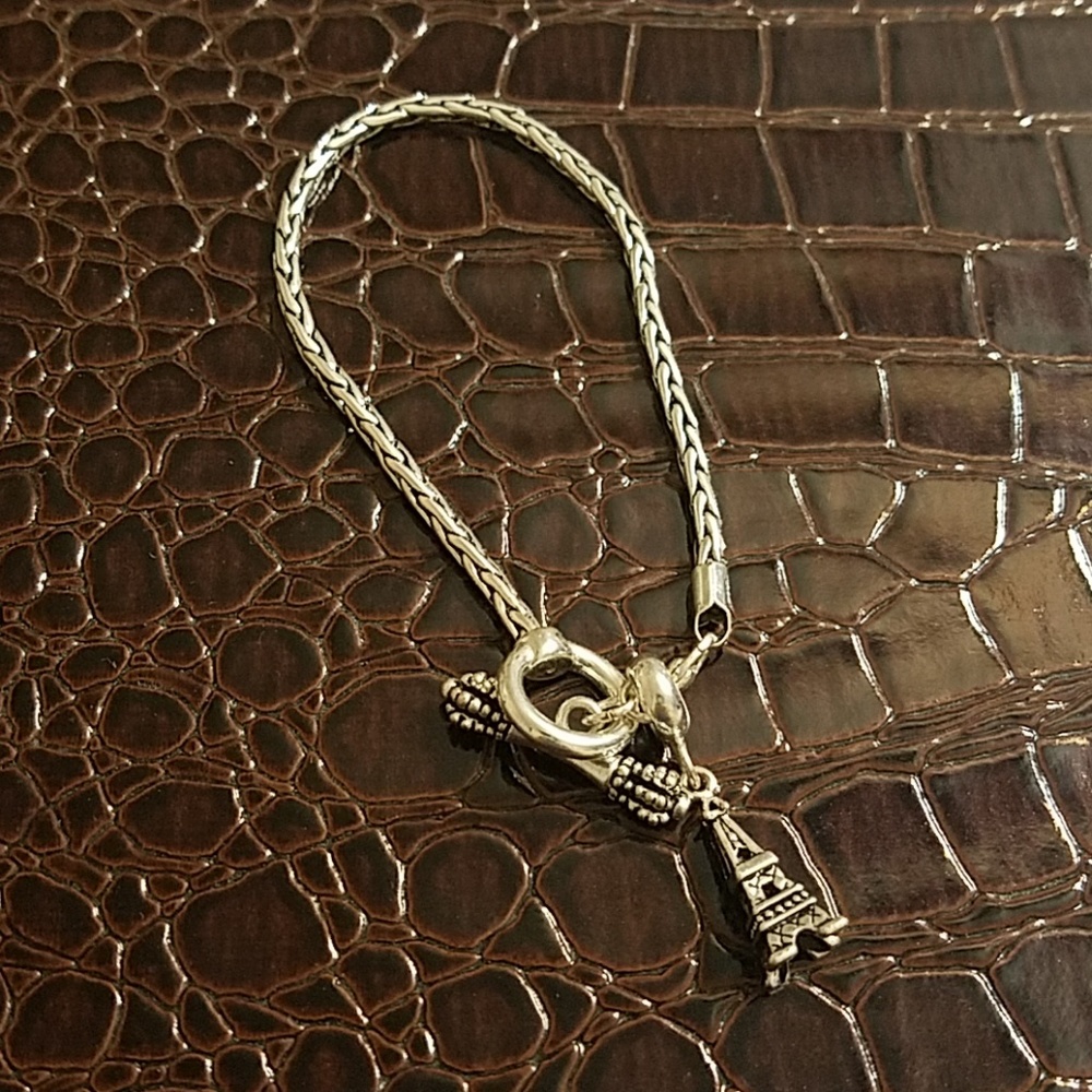 Silver in color Eiffel Tower bracelet